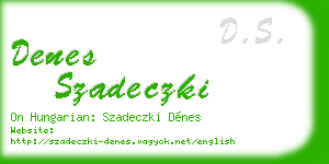 denes szadeczki business card